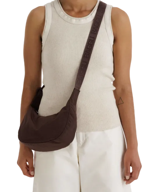 Baggu Small Nylon Crescent Bag - Coffee