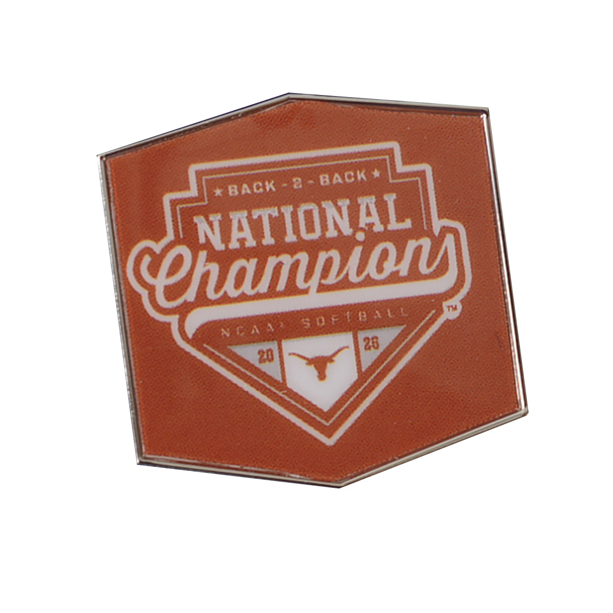 Texas Longhorn Softball Back To Back  2026 National Champions Enamel Pin (33495)