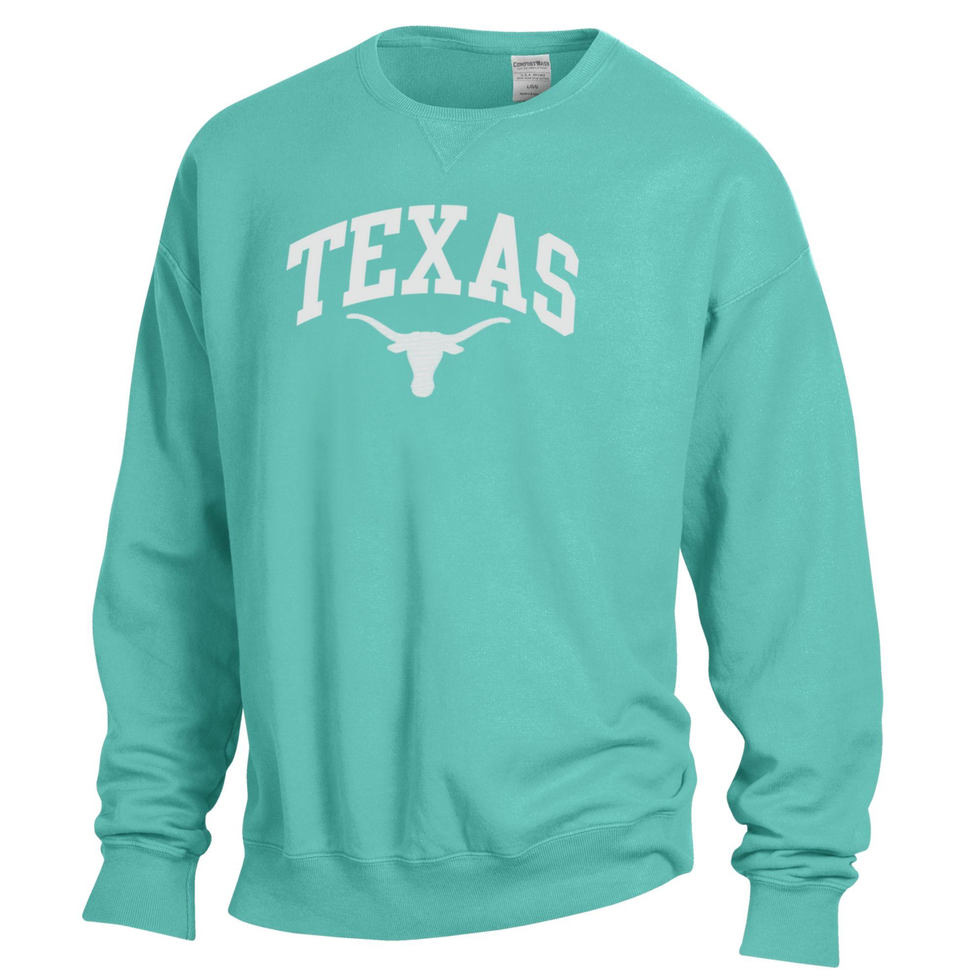 Texas Longhorn Arch Applique Pullover Crew Sweatshirt (4 Colors)