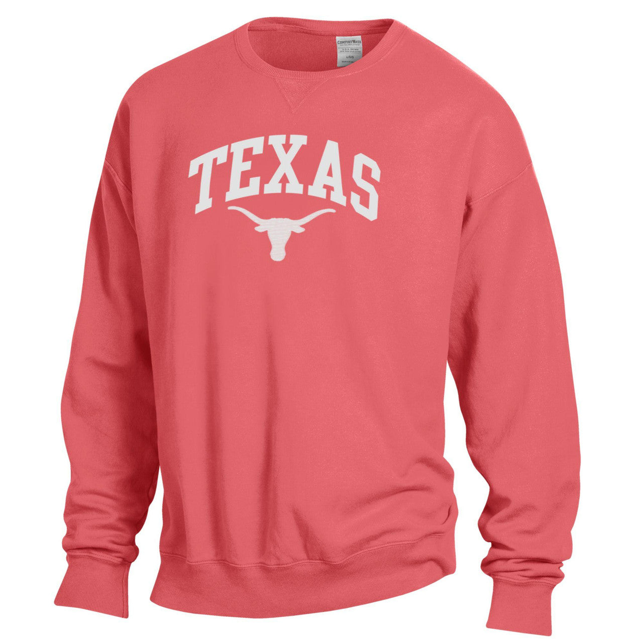 Texas Longhorn Arch Applique Pullover Crew Sweatshirt (4 Colors)