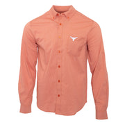 Texas Longhorn Antigua Compression Mini Check Button Down Shirt