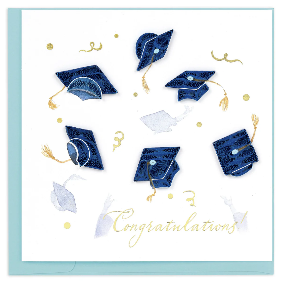 Congrats Grad Caps Quilling Card