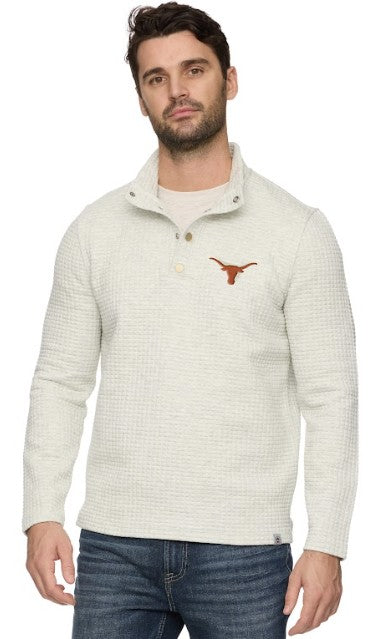Texas Longhorn Flag & Anthem Men's Silverton Quilted Mock (101-KT2183(LtGrey Heather)