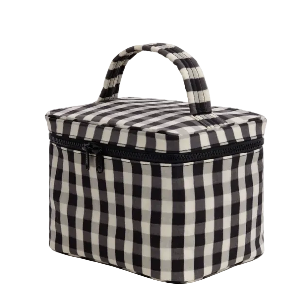 Baggu Large Cosmetic Case - Black and Cream Gingham