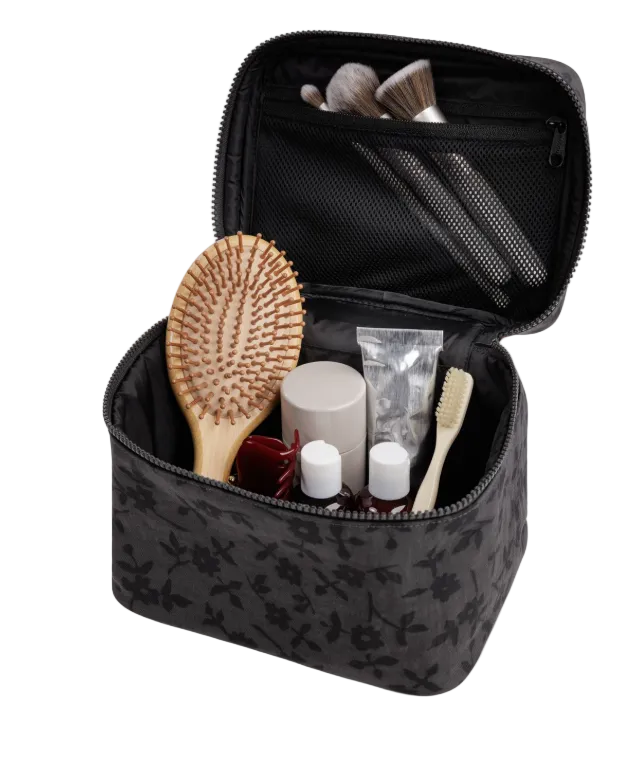 Baggu Large Cosmetic Case - Charcoal Ditsy Floral