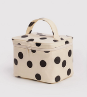 Baggu Large Cosmetic Case - Cream and Black Polka Dot