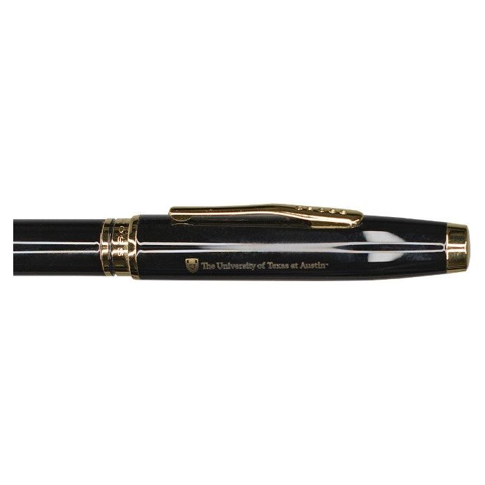Cross Coventry University of Texas Glossy Black Lacquer with Gold Ball Point Pen (CP81)