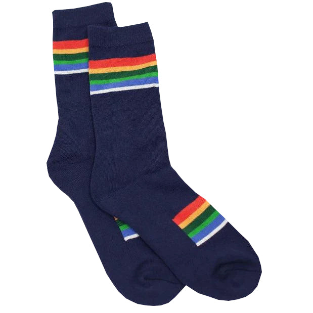Pendleton Crater Lake Stripe Cotton Blend Navy Crew Socks