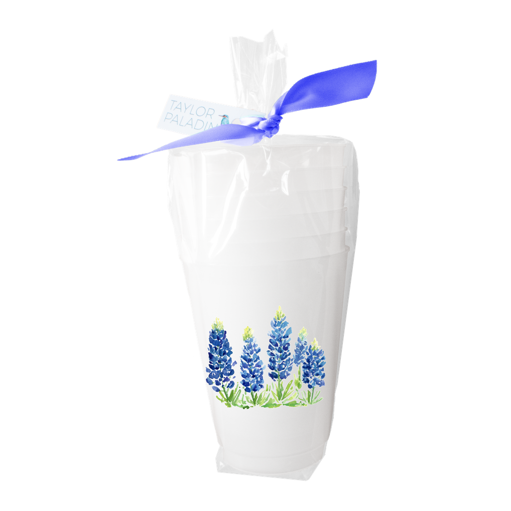 Taylor Paladino Texas Bluebonnet Field  Frosted Plastic drink Cups | Set of 6