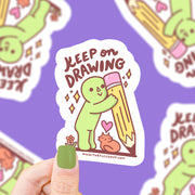 Keep On Drawing Artist Art Illustration Vinyl Sticker