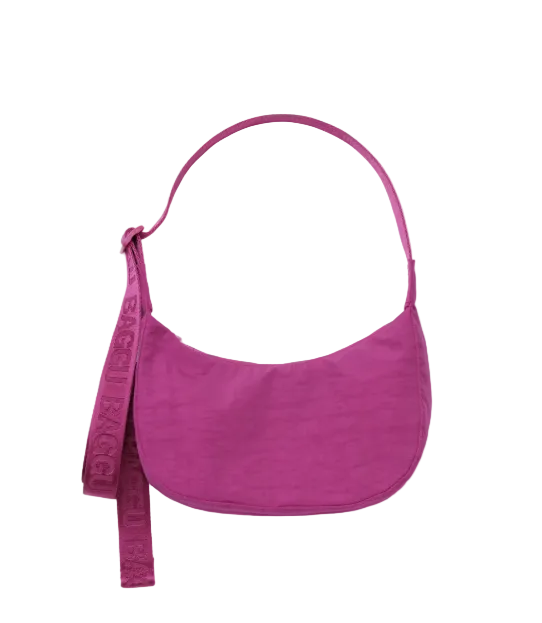 Baggu Small Nylon Crescent Bag - Deep Fuchsia