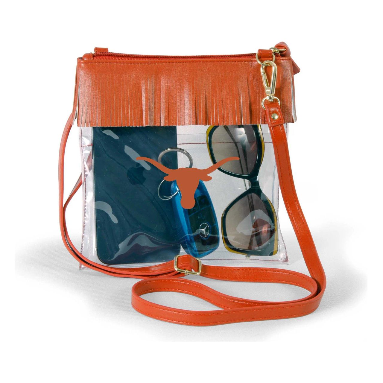 Texas Longhorn Clear Crossbody with Fringe (R7TEX)