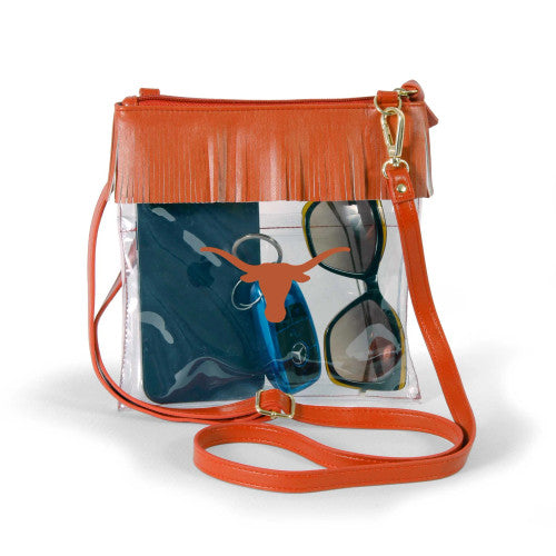 Texas Longhorn Clear Crossbody with Fringe (R7TEX)