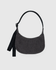 Baggu Small Denim Crescent Bag - Washed Black Denim