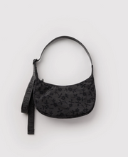 Baggu Small Nylon Crescent Bag - Charcoal Ditsy Floral