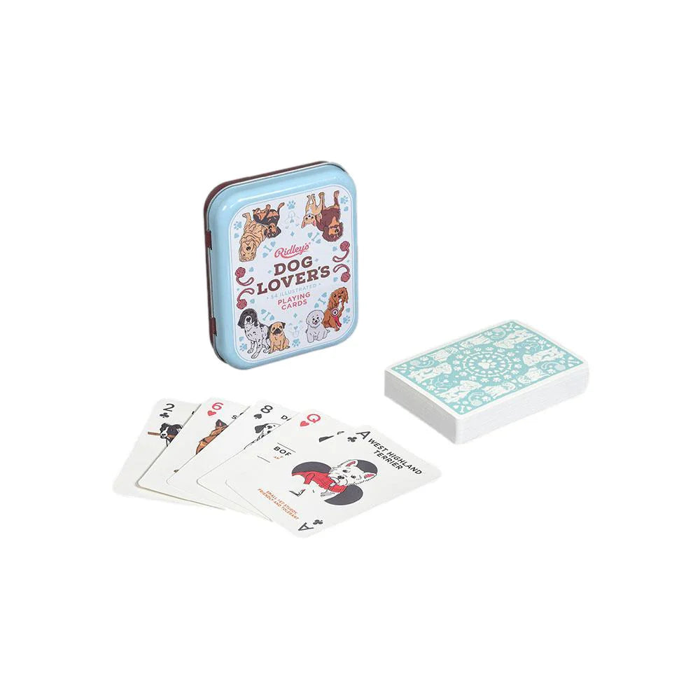 Ridley's Dog Lover's 54 illustrated Playing Cards In a Tin