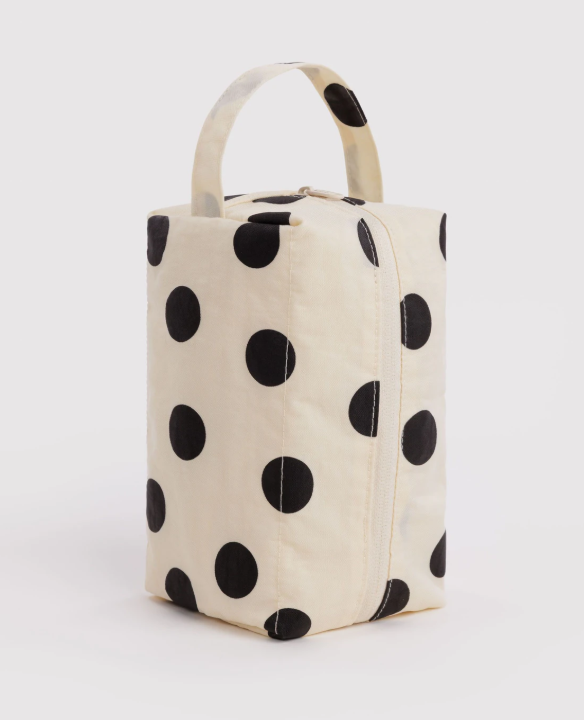 Baggu Dopp Kit - Cream and Black Polka Dot