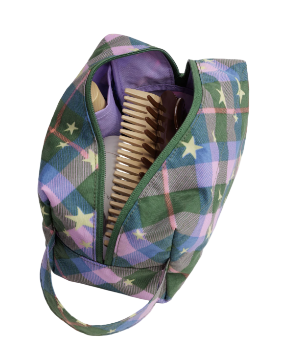 Baggu Dopp Kit - Green Star Plaid