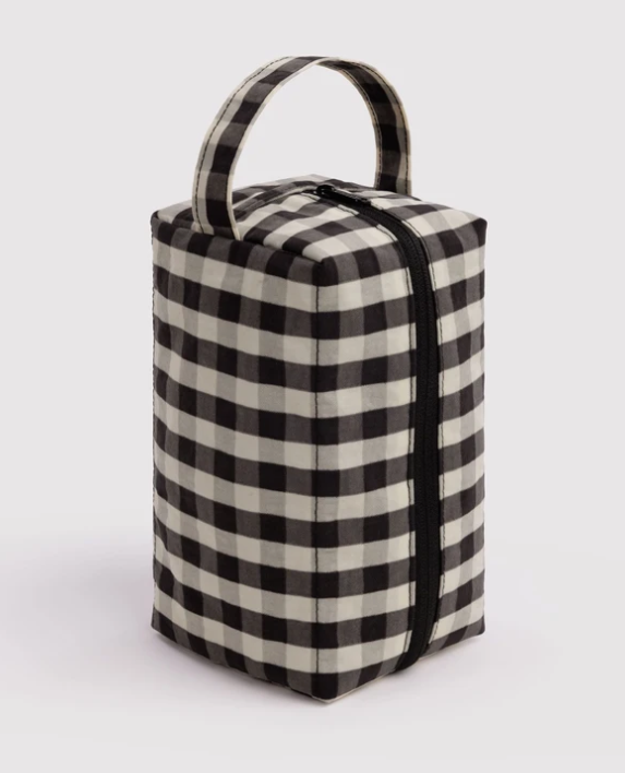 Baggu Dopp Kit - Black and Cream Gingham