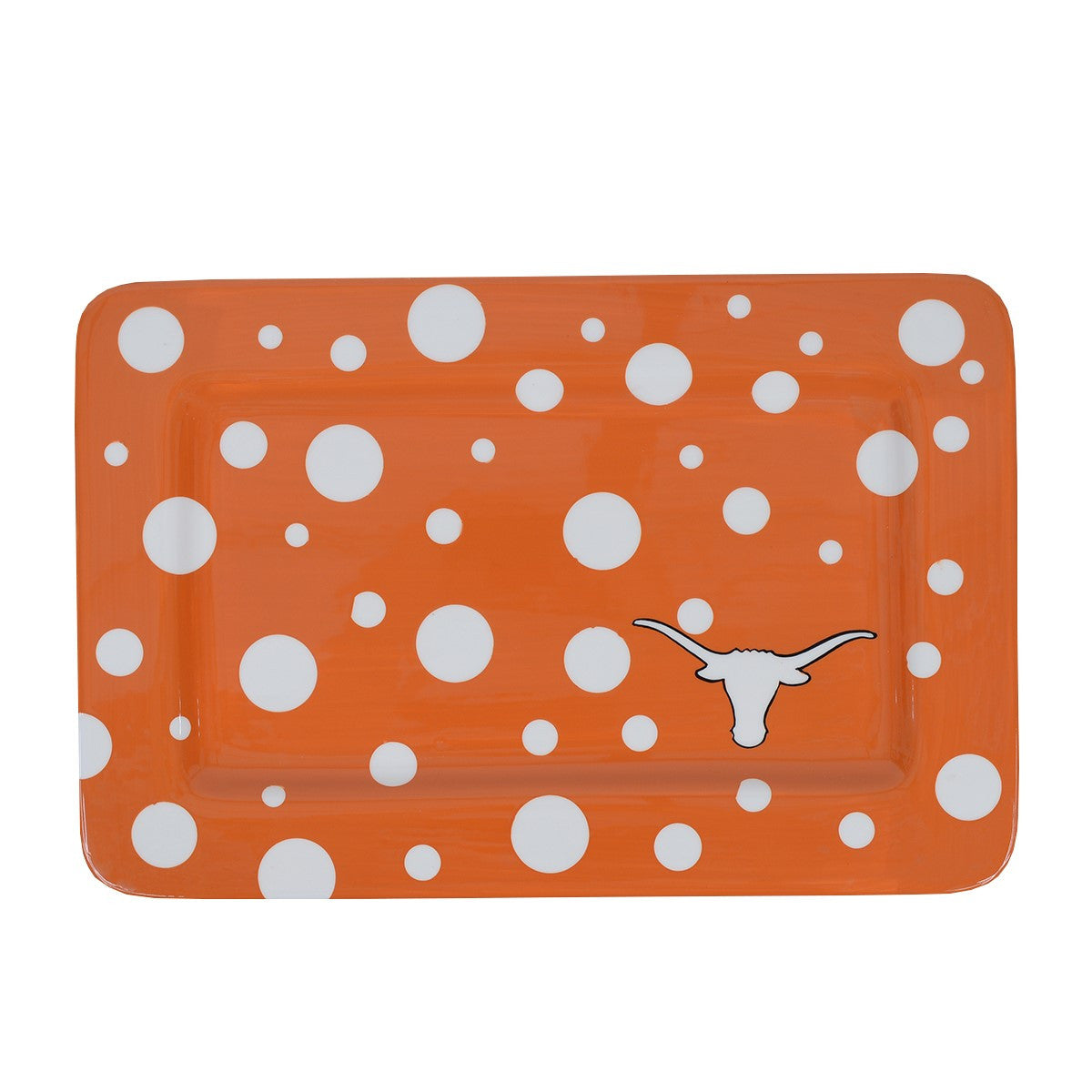 Magnolia Lane Texas Longhorn Ceramic Polka Dot Tray (52524)