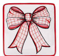 Glory Haus Red/Pink Bow Ceramic Trinket Tray