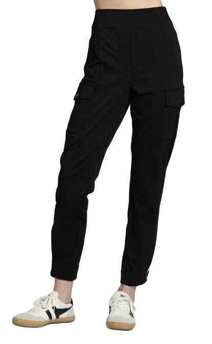 APNY Ponte Pull On Cargo Black Pant (E17)