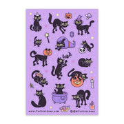 Black Cats | Halloween | Kitty Pumpkin Glitter Sticker Sheet