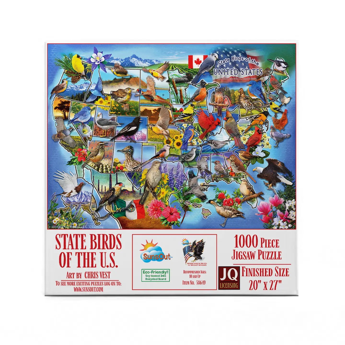 State Birds Of The U.S. 1000 Piece Jigsaw Puzzle (58649)