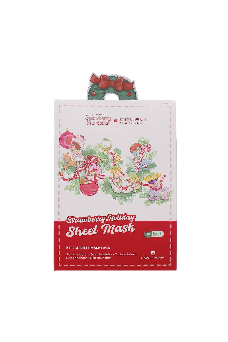 Celavi x Strawberry Shortcake Holiday Sheet Mask Set