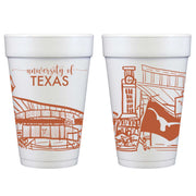 Texas longhorn Foam Cup 10 Pack ( University of Texas Skyline)(01R-TXU-10-W)