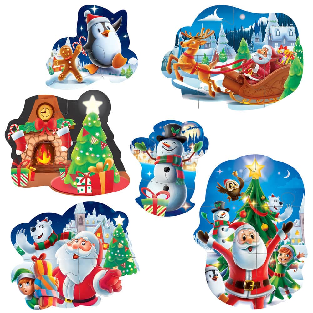Candy Cane Kingdom - Christmas Fun 6-Pack Mini Shaped Jigsaw Puzzles