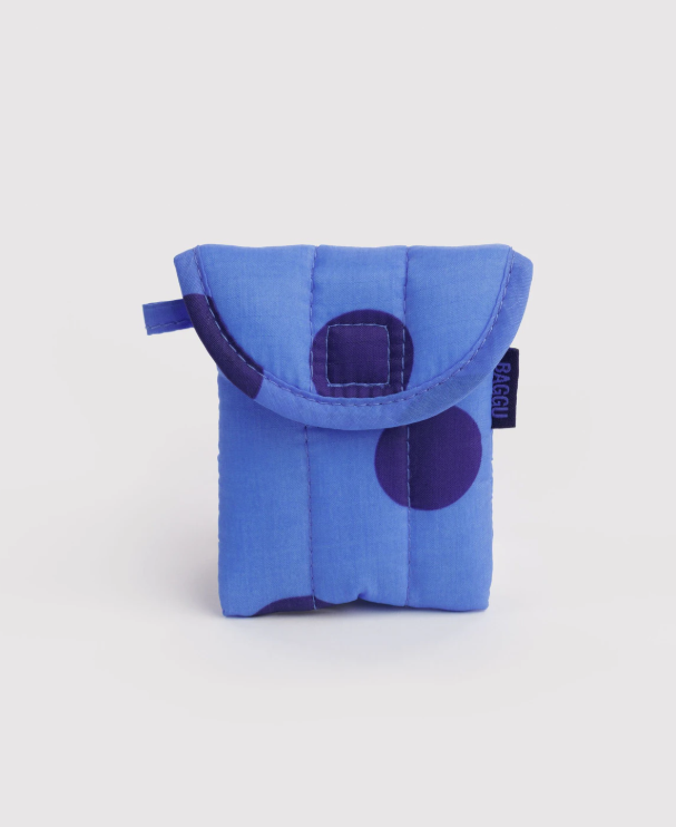 Baggu Puffy Earbuds Case - Blue Polka Dot