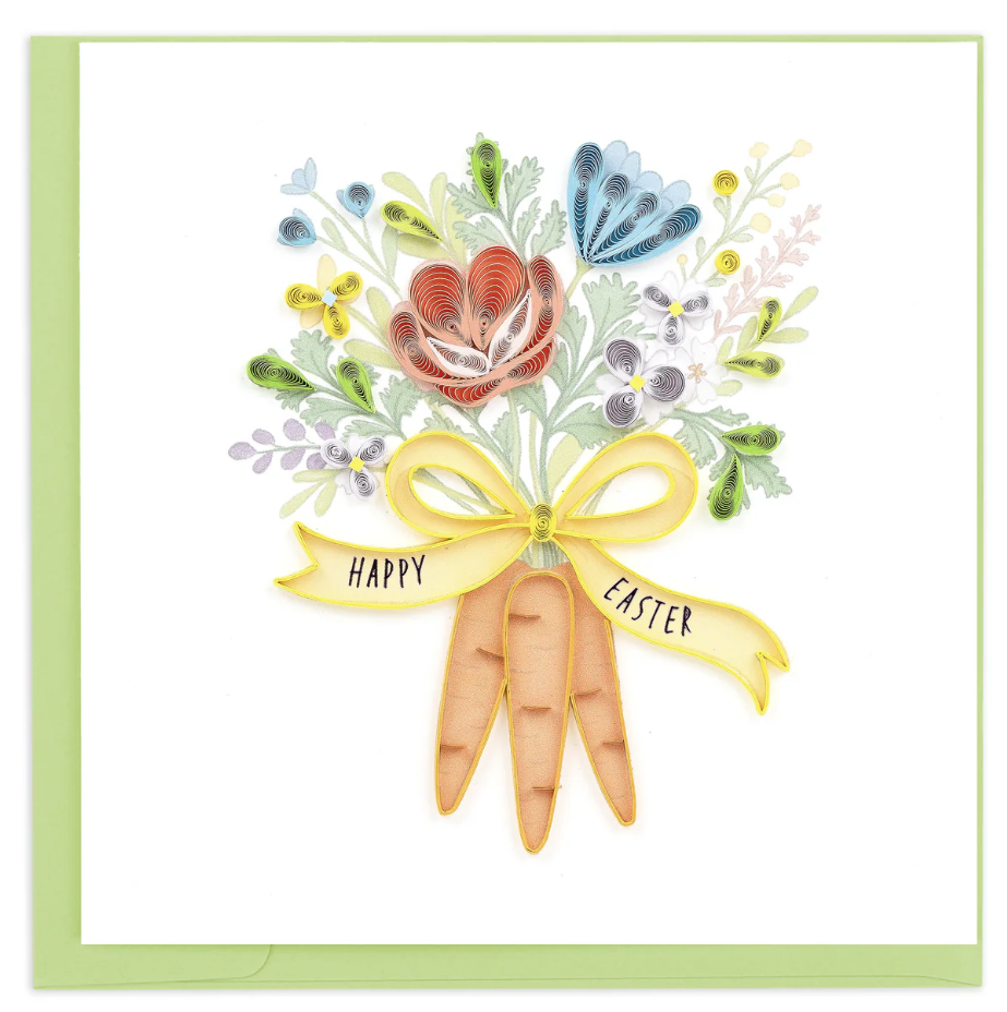 Easter Carrot Bouquet Quilling Card