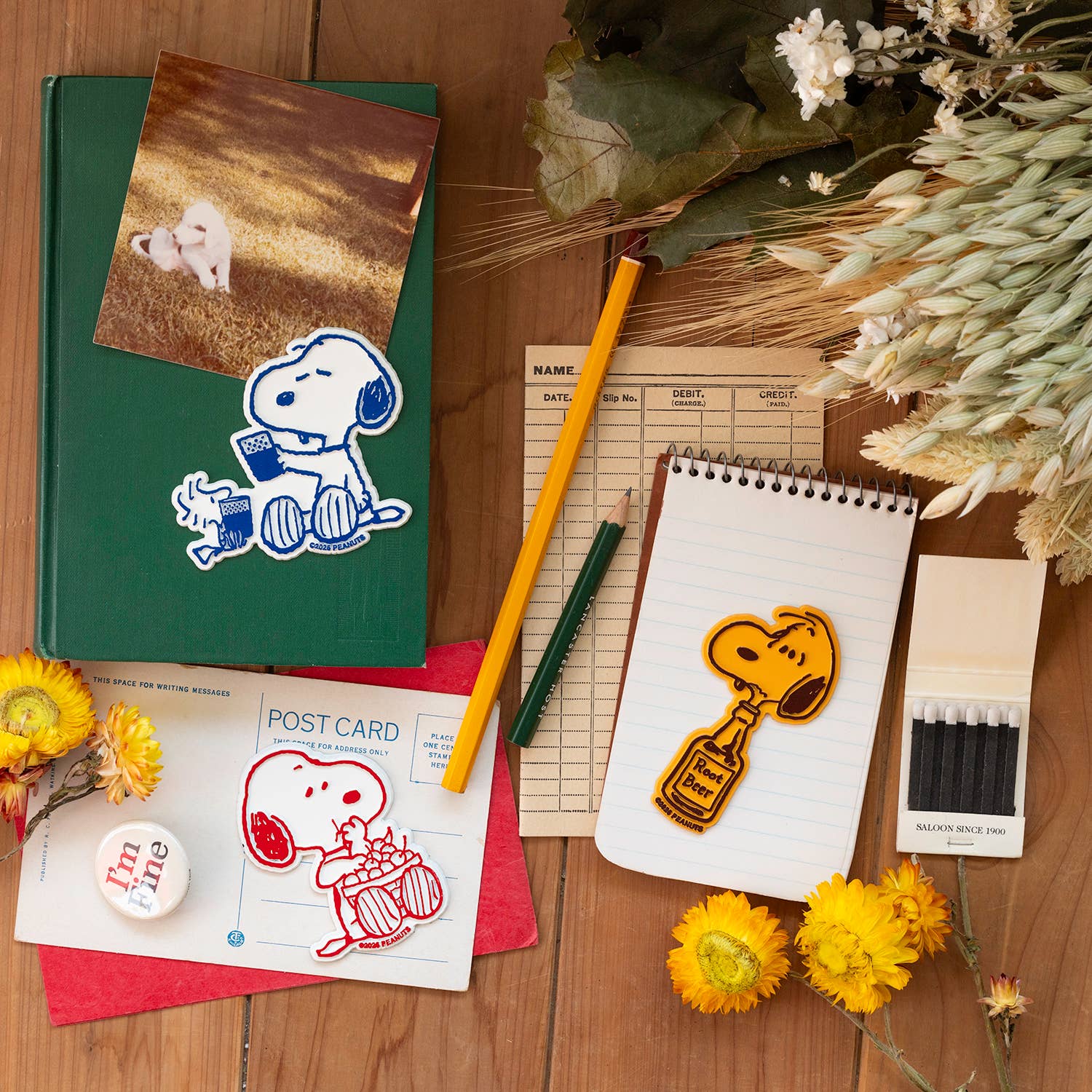 3P4 x Peanuts® - Snoopy Cherry Basket Magnet