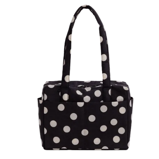 Baggu Everyday Cloud Bag - Black And Cream Polka Dot