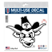 Texas Longhorn 6 x 6 Black & White Vintage Bevo Multi-Use Decal (FO696823)