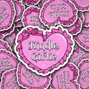 Kindle Girlie Pink Heart Vinyl Sticker