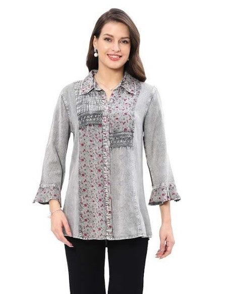 Parsley & Sage Dolly Silver Shirt (25F582G)
