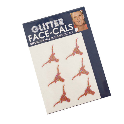 Texas Longhorn Repositionable Glitter Face Decals