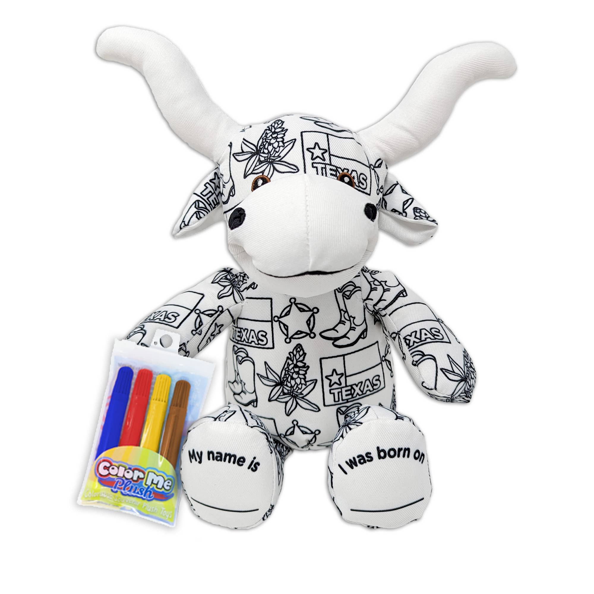 8.5" Texas Color Me Plush™ Longhorn