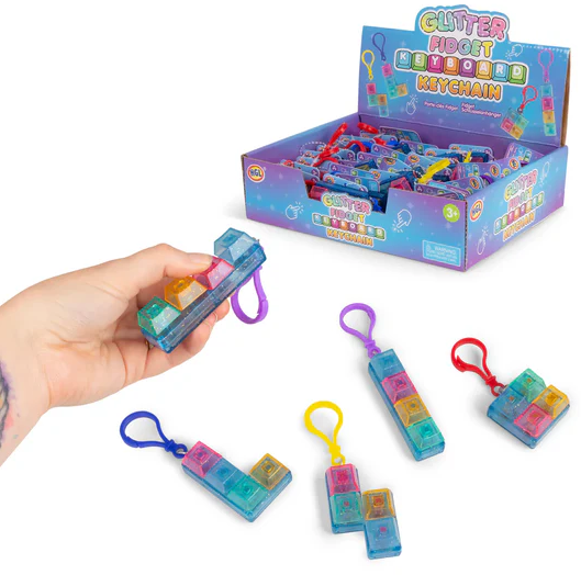 Glitter Fidget Keyboard Keychain (Chosen at Random)