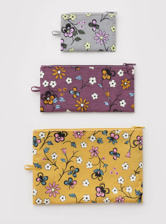 Baggu Flat Pouch Set - Wildwood Mix