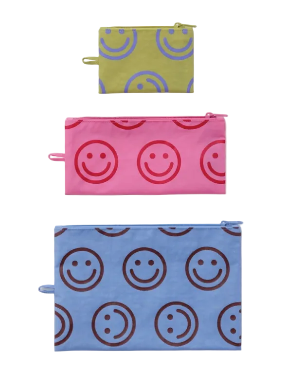 Baggu Flat Pouch Set - Pop Happy Mix