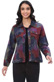 Parsley & Sage Frankie Jean Jacket (BURG/BLU/MULTI)