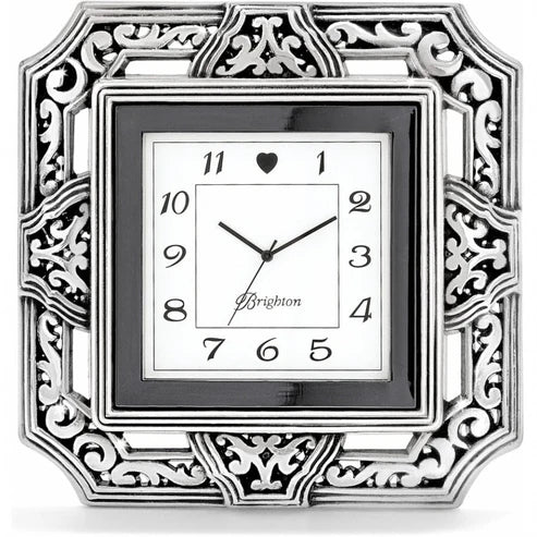 Brighton Tango Square Silver Table Clock