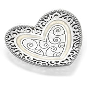 Brighton Lacie Daisy Heart Silver Trinket Tray
