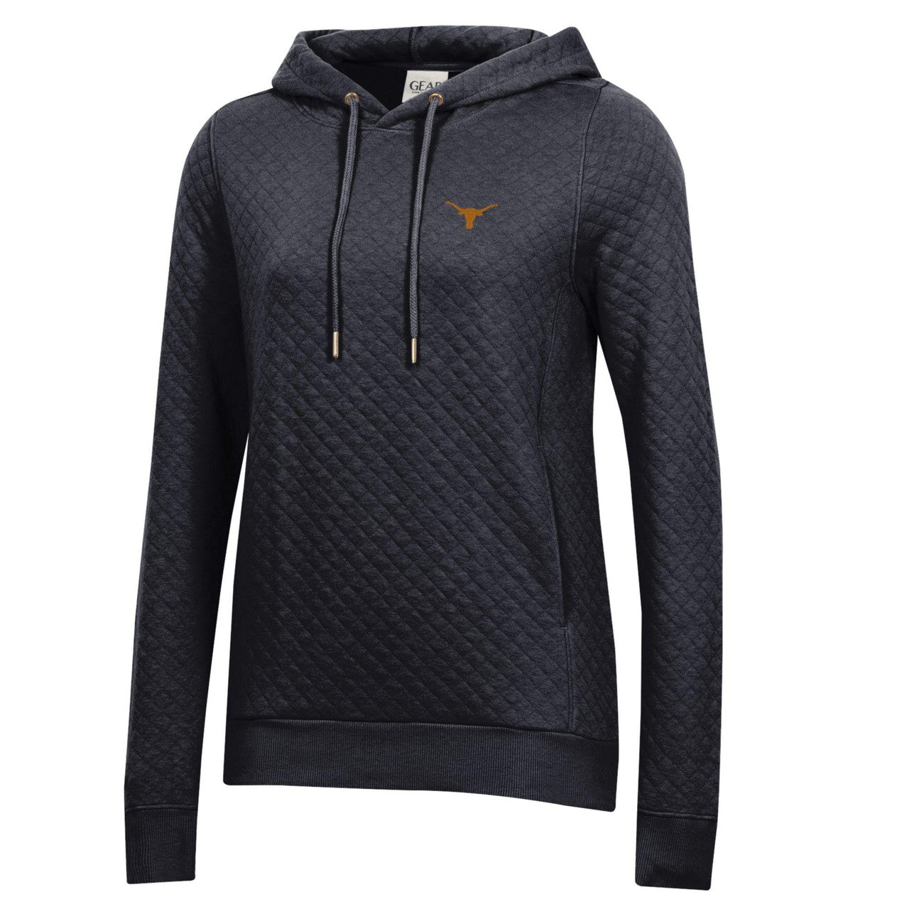 Texas Longhorn Ladies' Quilted Pullover Hoodie (BLK)