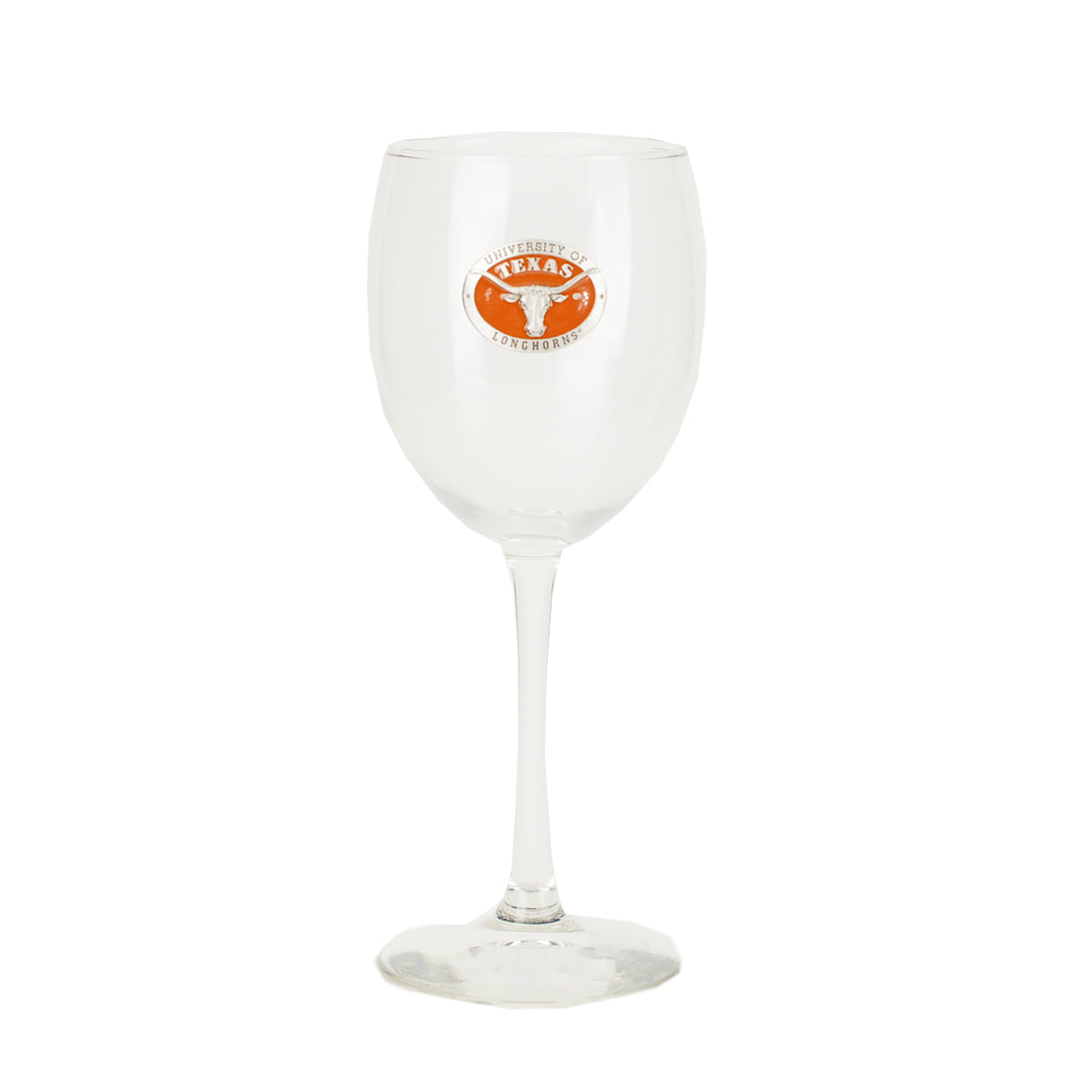 Heritage White  Wine Glass with Burnt Orange enamel medallion