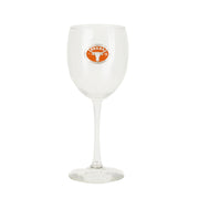 Heritage White  Wine Glass with Burnt Orange enamel medallion