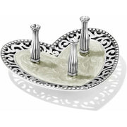 Brighton Lacie Daisy Heart Silver Ring Keeper